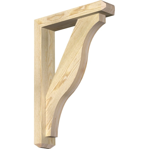 Ekena Millwork Funston Craftsman Rough Sawn Bracket w/ Offset Brace, Douglas Fir, 4"W x 18"D x 26"H BKT0402X18X26FST04RDF - main